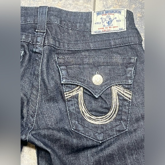 Vintage true religion made USA size 27 straight dark deep blue y2K jeans… - Picture 9 of 15